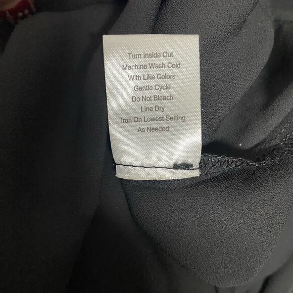 Janet Chung Top Shear Dark Black Sequin Studs Blouse Dressy Size L - Picture 8 of 10